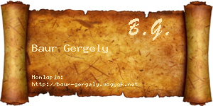 Baur Gergely névjegykártya